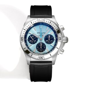 BLS Factory Breitling Chronomat Ice Blue&Black Dial 316L Steel Case Rubber Strap B01 Movement 42mm