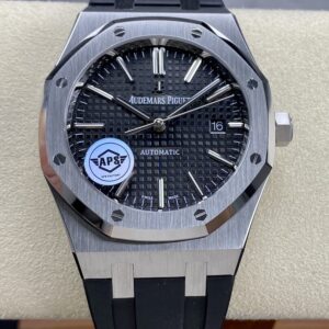 APS Factory Audemars Piguet Royal Oak 15400 Black Dial 316L Steel Bezel Rubber Strap 3120 Movement 41mm