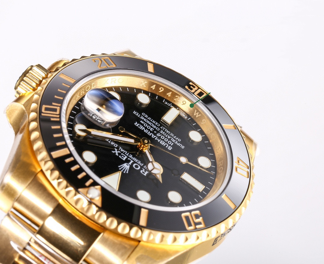 Clean Factory Rolex Submariner Black Dial Black & Gold Ceramic Bezel 904L Steel Full With Gold 3135/3235 Movement - Image 2