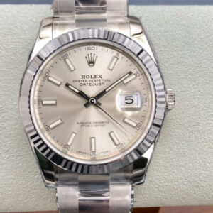 VS Factory Rolex Datejust 126334 Silver Dial Fluted Bezel 904L Steel Oyster Bracelet 3235 Movement 41mm