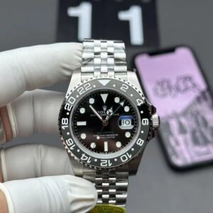 Clean Factory Rolex  "Bruce Wayne" Gmt Master Ii 126710 Black Dial Black  &  Gray Ceramic Bezel Oyster Bracelet 904l Steel 3285 Movement