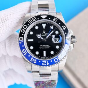 Clean Factory Rolex GMT Master Batman Black Dial Black & Blue Ceramic Bezel Oyster Bracelet 904L Steel 3186/3285 Movement