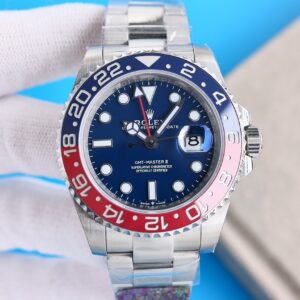 Clean Factory Rolex GMT Master Blue Dial Blue & Red Ceramic Bezel Oyster Bracelet 904L Steel 3186/3285 Movement