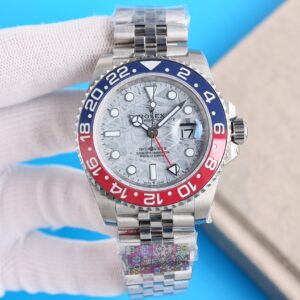 Clean Factory Rolex GMT Master Meteorite Dial Blue & Red Ceramic Bezel Jubilee Bracelet 904L Steel 3186/3285 Movement