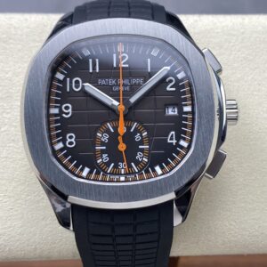 3K Factory Patek Philippe Aquanaut 5968 Black Dial 316L Steel Bezel Rubber Strap CH28-520C Movement 42.2mm