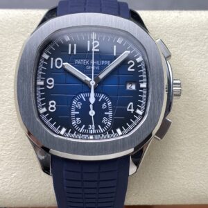 3K Factory Patek Philippe Aquanaut 5968 Blue Dial 316L Steel Bezel Rubber Strap CH28-520C Movement 42.2mm