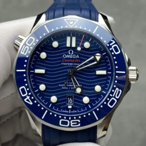 VS Factory Omega Seamaster 300 Blue Dial Blue Bezel Rubber Strap 8800 Movement 42mm