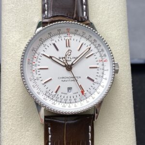 BLS Factory Breitling Navitimer White Dial 316L Steel Case Brown Leather Strap Cal.17 Movement 41mm