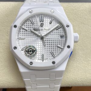 APS Factory Audemars Piguet Royal Oak 15500 White Dial White Ceramic Bezel Ceramic Bracelet 4302 Movement 41mm