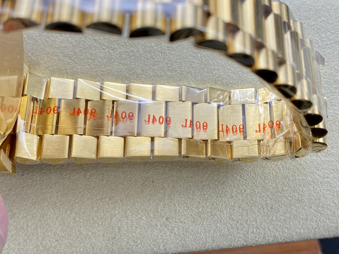 ARF Factory Rolex Daydate 40mm Champagne Dial Fluted Bezel Yellow Gold Bracelet 3255 Movement Weight Gained 40mm - Image 8