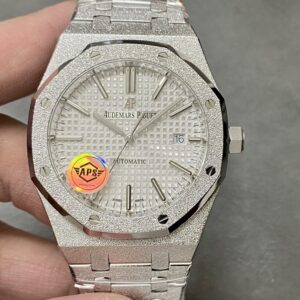 APS Factory Audemars Piguet Royal Oak 15410 White Dial Frosted Gold Bezel&Bracelet 3120 Movement 41mm