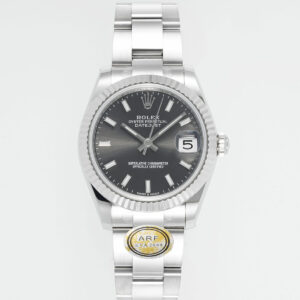 ARF Factory Rolex Datejust 31mm Grey Dial Fluted Bezel 904L Steel Oyster/Jubilee Bracelet ETA 2688 Movement 31mm