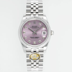 ARF Factory Rolex Datejust 31mm Pink Dial With Diamonds Fluted Bezel 904L Steel Oyster/Jubilee Bracelet ETA 2688 Movement 31mm