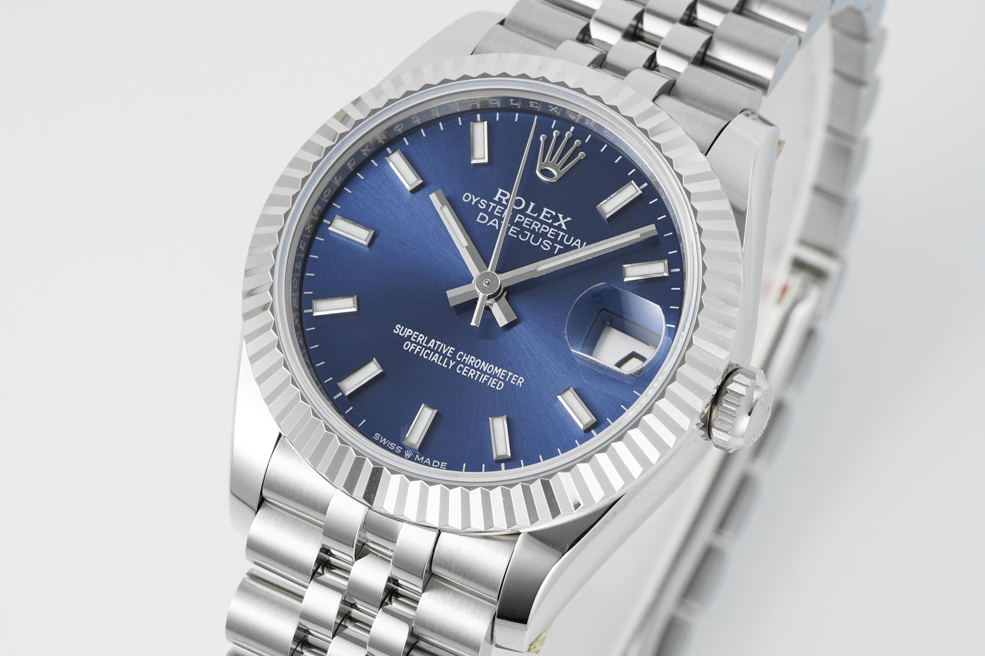 ARF Factory Rolex Datejust 31mm Blue Dial Fluted Bezel 904L Steel Oyster/Jubilee Bracelet ETA 2688 Movement 31mm - Image 3