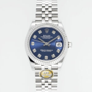 ARF Factory Rolex Datejust 31mm Blue Dial With Diamonds Fluted Bezel 904L Steel Oyster/Jubilee Bracelet ETA 2688 Movement 31mm