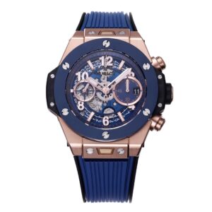 BBF Factory Hublot Big Bang Blue Dial Blue Bezel Rose Gold Case Rubber Strap HUB1280 Movement 42mm