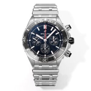BLS Factory Breitling Chronomat Black Dial Black Ceramic Bezel 316L Steel Case&Bracelet Cal.01 Movement 44mm