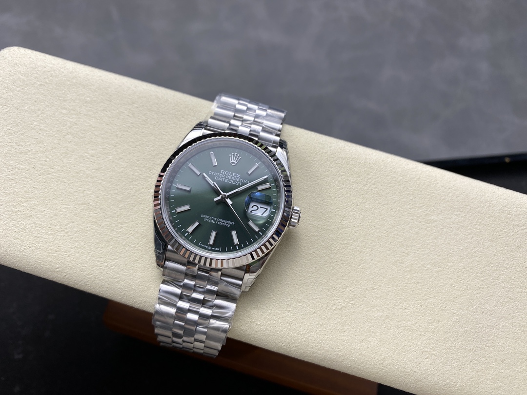 VS Factory Rolex Datejust 126234 Green Dial Fluted Bezel 904L Steel Jubilee Bracelet 3235 Movement 36mm - Image 5