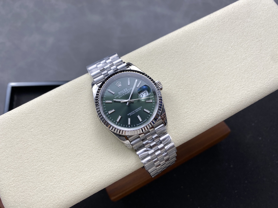 VS Factory Rolex Datejust 126234 Green Dial Fluted Bezel 904L Steel Jubilee Bracelet 3235 Movement 36mm - Image 4