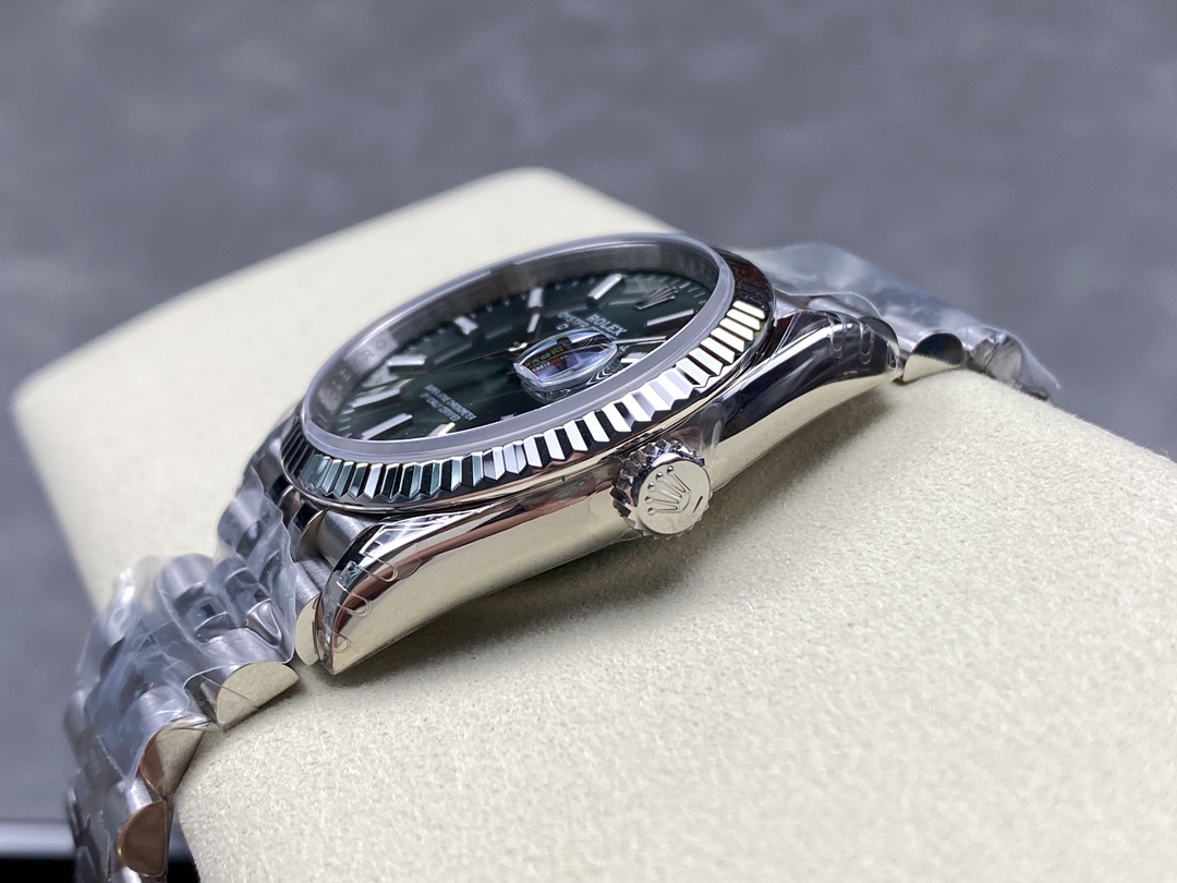 VS Factory Rolex Datejust 126234 Green Dial Fluted Bezel 904L Steel Jubilee Bracelet 3235 Movement 36mm - Image 6