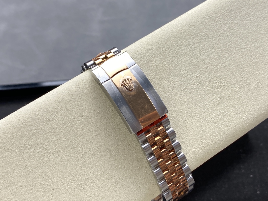 VS Factory Rolex Datejust 126234 Grey Motif Dial Fluted Rose Gold Bezel 904L Steel Jubilee Bracelet 3235 Movement 36mm - Image 8