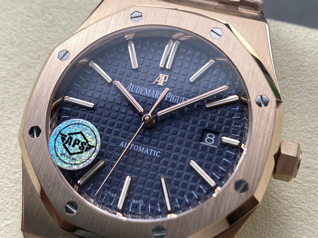 APS Factory Audemars Piguet Royal Oak 15400 Blue Dial Rose Gold Bezel&Bracelet 3120 Movement 41mm - Image 5
