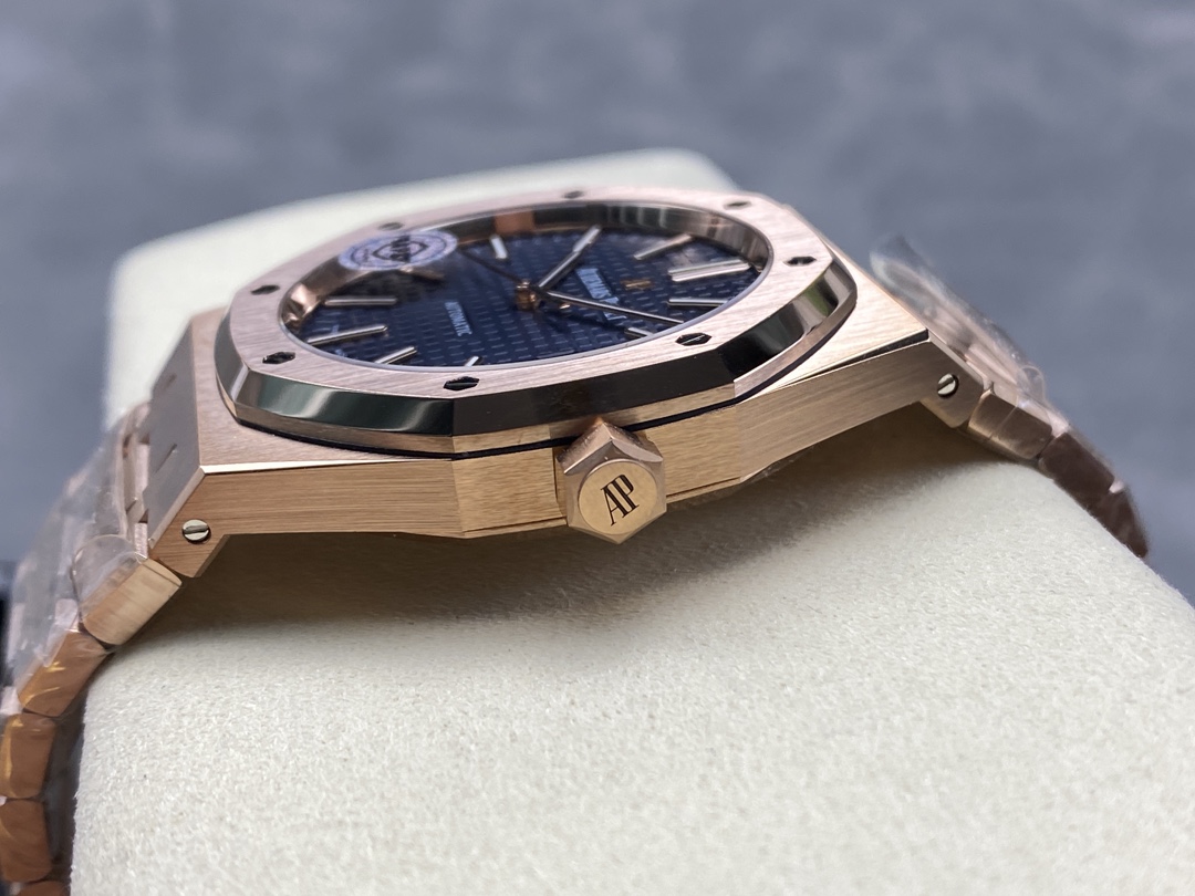 APS Factory Audemars Piguet Royal Oak 15400 Blue Dial Rose Gold Bezel&Bracelet 3120 Movement 41mm - Image 7
