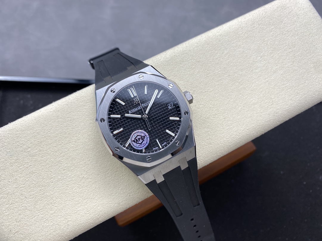 APS Factory Audemars Piguet Royal Oak 15500 Black Dial 316L Steel Bezel Rubber Strap 4302 Movement 41mm - Image 2